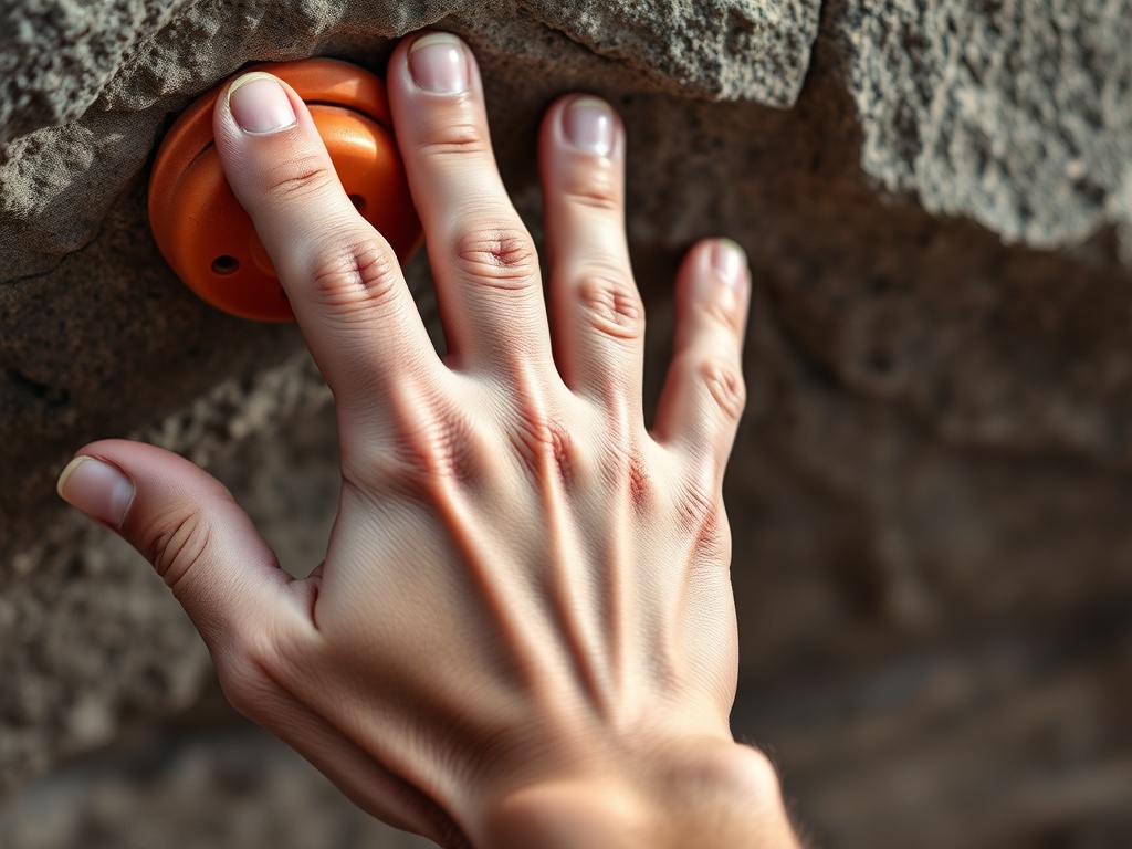 슬로퍼 홀드에서 손바닥 전체를 사용하여 하중을 분산시키는 올바른 자세
